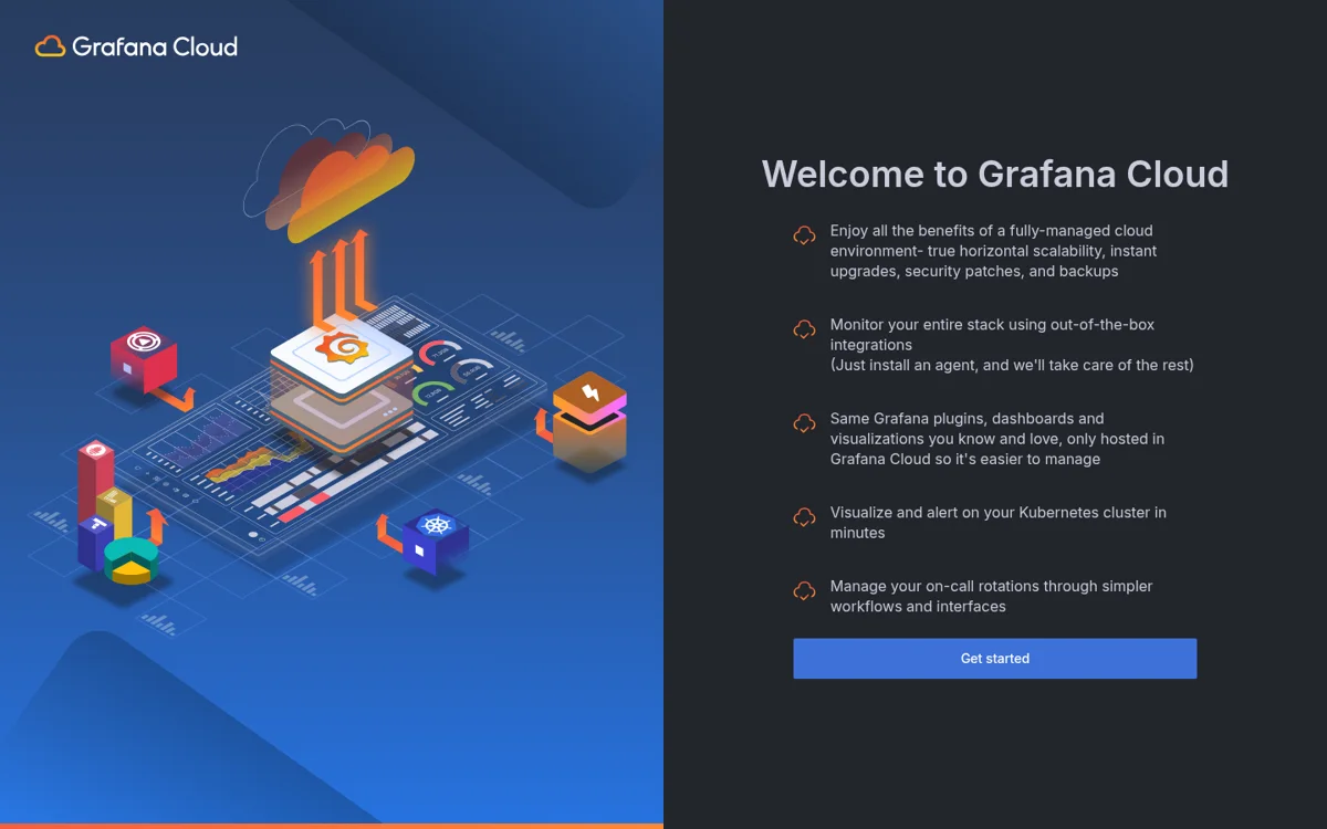 The welcome screen